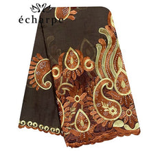 Load image into Gallery viewer, 2021 Latest African Women Scarf 100% Cotton Muslim Scarf Embroidery Splicing with Net Big Size Scarf for Shawls EC229