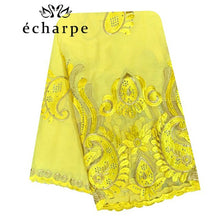 Load image into Gallery viewer, 2021 Latest African Women Scarf 100% Cotton Muslim Scarf Embroidery Splicing with Net Big Size Scarf for Shawls EC229