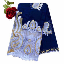 Load image into Gallery viewer, 2021 Latest African Women Scarf 100% Cotton Muslim Scarf Embroidery Splicing with Net Big Size Scarf for Shawls EC229