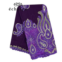Load image into Gallery viewer, 2021 Latest African Women Scarf 100% Cotton Muslim Scarf Embroidery Splicing with Net Big Size Scarf for Shawls EC229
