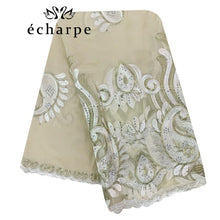 Load image into Gallery viewer, 2021 Latest African Women Scarf 100% Cotton Muslim Scarf Embroidery Splicing with Net Big Size Scarf for Shawls EC229