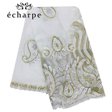 Load image into Gallery viewer, 2021 Latest African Women Scarf 100% Cotton Muslim Scarf Embroidery Splicing with Net Big Size Scarf for Shawls EC229