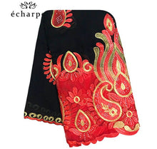 Load image into Gallery viewer, 2021 Latest African Women Scarf 100% Cotton Muslim Scarf Embroidery Splicing with Net Big Size Scarf for Shawls EC229