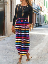 Load image into Gallery viewer, 2021 Autumn Long Sleeve Plus Size Women Fashion Loose Casual Floral Print O-neck Pullover Pocket Irregular Party Elegant Dresses