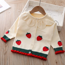 Load image into Gallery viewer, Girls' Strawberry Knitted Cardigan Sweater Jacket Children's Clothing Spring Baby Girl Knitting 1-5t Children's Sweater