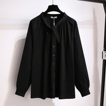 Load image into Gallery viewer, New 2021 Ladies Spring Autumn Plus Size Tops For Women Large Loose Long Sleeve White Cotton Button Bow Shirt 3XL 4XL 5XL 6XL 7XL