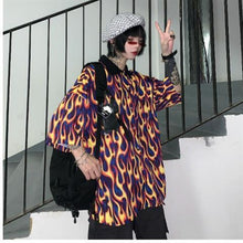 Load image into Gallery viewer, Funny Oversize Lightning Shirt Girl Summer Loose Women Korean Punk Beach Print Tops Harajuku Clothes Short Sleeve Shirt Female