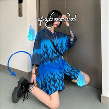 Load image into Gallery viewer, Funny Oversize Lightning Shirt Girl Summer Loose Women Korean Punk Beach Print Tops Harajuku Clothes Short Sleeve Shirt Female