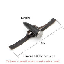 Load image into Gallery viewer, 4 Pairs Leather Horn Toggle Closure Buttons Jacket Duffle Coat Shawl Fasteners Resin Button Clothes Sewing DIY Craft Accessories