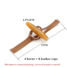Load image into Gallery viewer, 4 Pairs Leather Horn Toggle Closure Buttons Jacket Duffle Coat Shawl Fasteners Resin Button Clothes Sewing DIY Craft Accessories