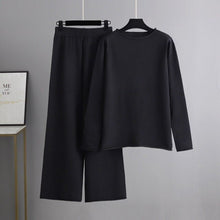 Load image into Gallery viewer, women(Temperament)sweater Pullovers Soft-knitted wide-leg pants suit with casual trousers two-piece Autumn and winter