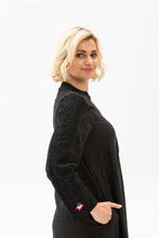 Load image into Gallery viewer, عباية رمادي غامق بسحاب نسائية