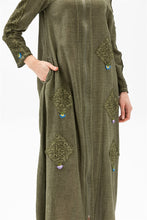 Load image into Gallery viewer, عباية كاكي بسحاب نسائي