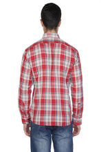 Load image into Gallery viewer, Men's Long Sleeves Plaid Red Skinny Fit Shirt