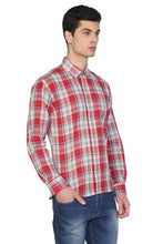 Load image into Gallery viewer, Men's Long Sleeves Plaid Red Skinny Fit Shirt