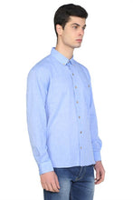 Load image into Gallery viewer, Men's Long Sleeves Blue Skinny Fit Shirt