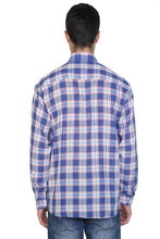Load image into Gallery viewer, Men's Long Sleeves Saxe Plaid Skinny Fit Shirt