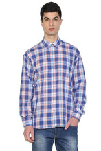 Load image into Gallery viewer, Men's Long Sleeves Saxe Plaid Skinny Fit Shirt