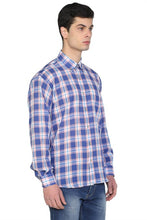 Load image into Gallery viewer, Men's Long Sleeves Saxe Plaid Skinny Fit Shirt