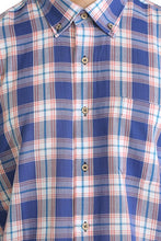 Load image into Gallery viewer, Men's Long Sleeves Saxe Plaid Skinny Fit Shirt