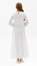 Load image into Gallery viewer, فستان طويل أبيض بأكمام طويلة نسائي