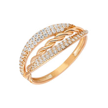 Load image into Gallery viewer, Women's Zircon Gemmed Rose Plated 925 Carat Silver Ring