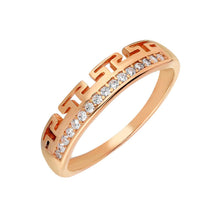 Load image into Gallery viewer, خاتم فضة 925 عيار مطلي بالوردي بفصوص زركون نسائي