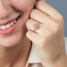 Load image into Gallery viewer, خاتم فضة 925 عيار مطلي بالوردي بفصوص زركون نسائي