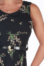 Load image into Gallery viewer, PEMPE FLARED FLORAL DRESS - Black
