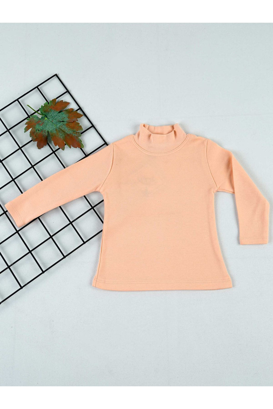 Girl's Mock-Turtleneck Powder Rose Blouse