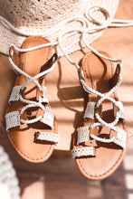 Load image into Gallery viewer, Women&#39;s Lace Detail Beige Sandals

