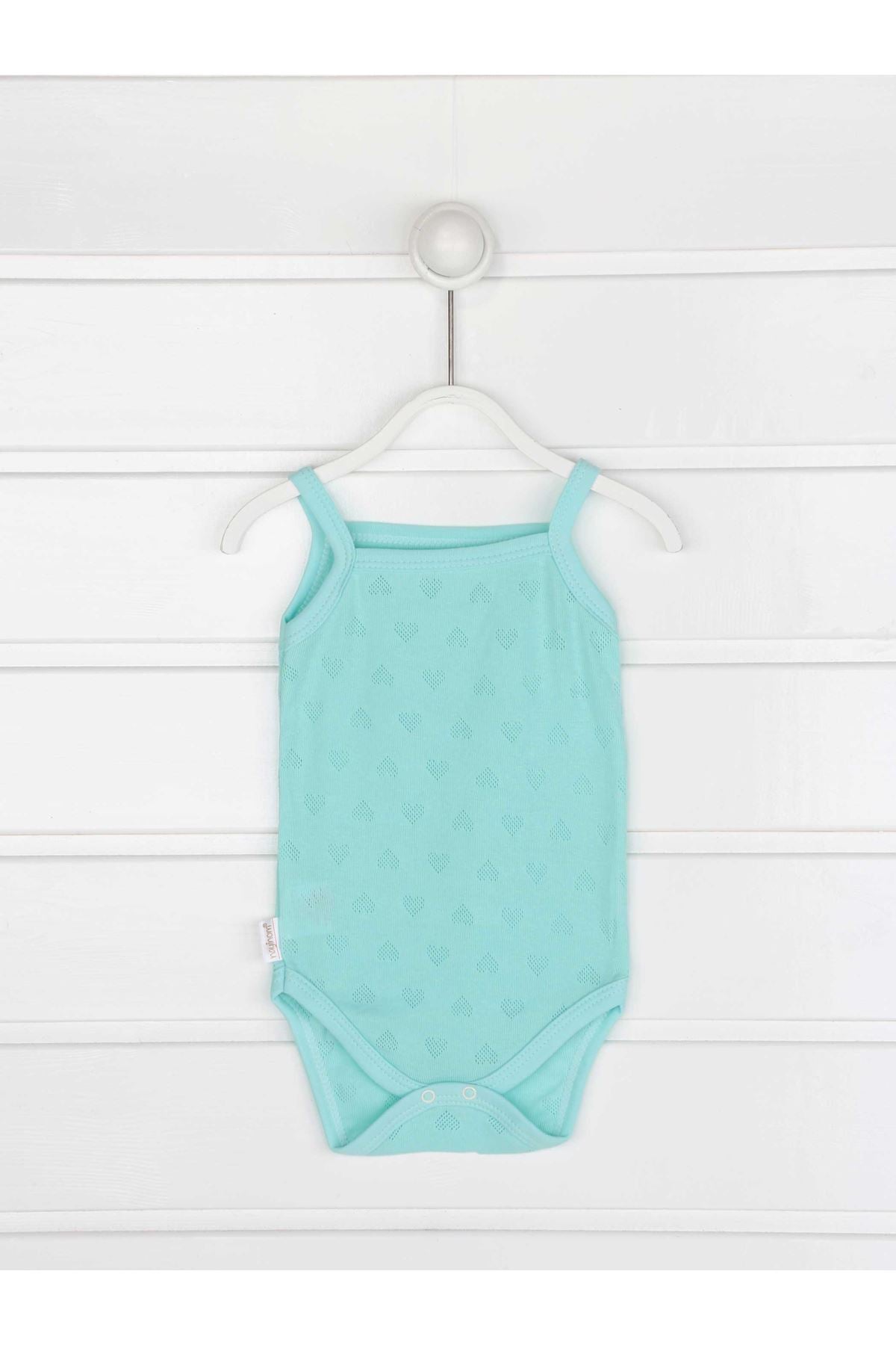 Baby Girl's Strappy Green Snapsuit