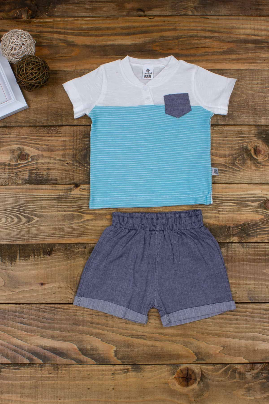 Baby Boy's Blue Summer T-shirt & Shorts Set