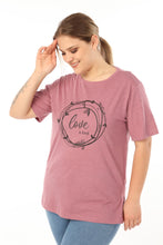 Load image into Gallery viewer, Women&#39;s Oversize Printed Light Claret Red T-shirt
