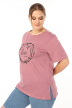 Load image into Gallery viewer, Women&#39;s Oversize Printed Light Claret Red T-shirt
