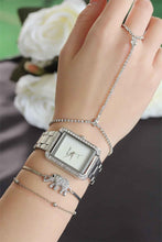 Load image into Gallery viewer, Women&#39;s Metal Strap Watch &amp; Gemmed Bracelet Set
