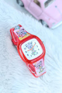 Girl's Square Case Red Strap Watch
