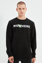 Load image into Gallery viewer, Men&#39;s Crew Neck Printed Black Sweatshirt
