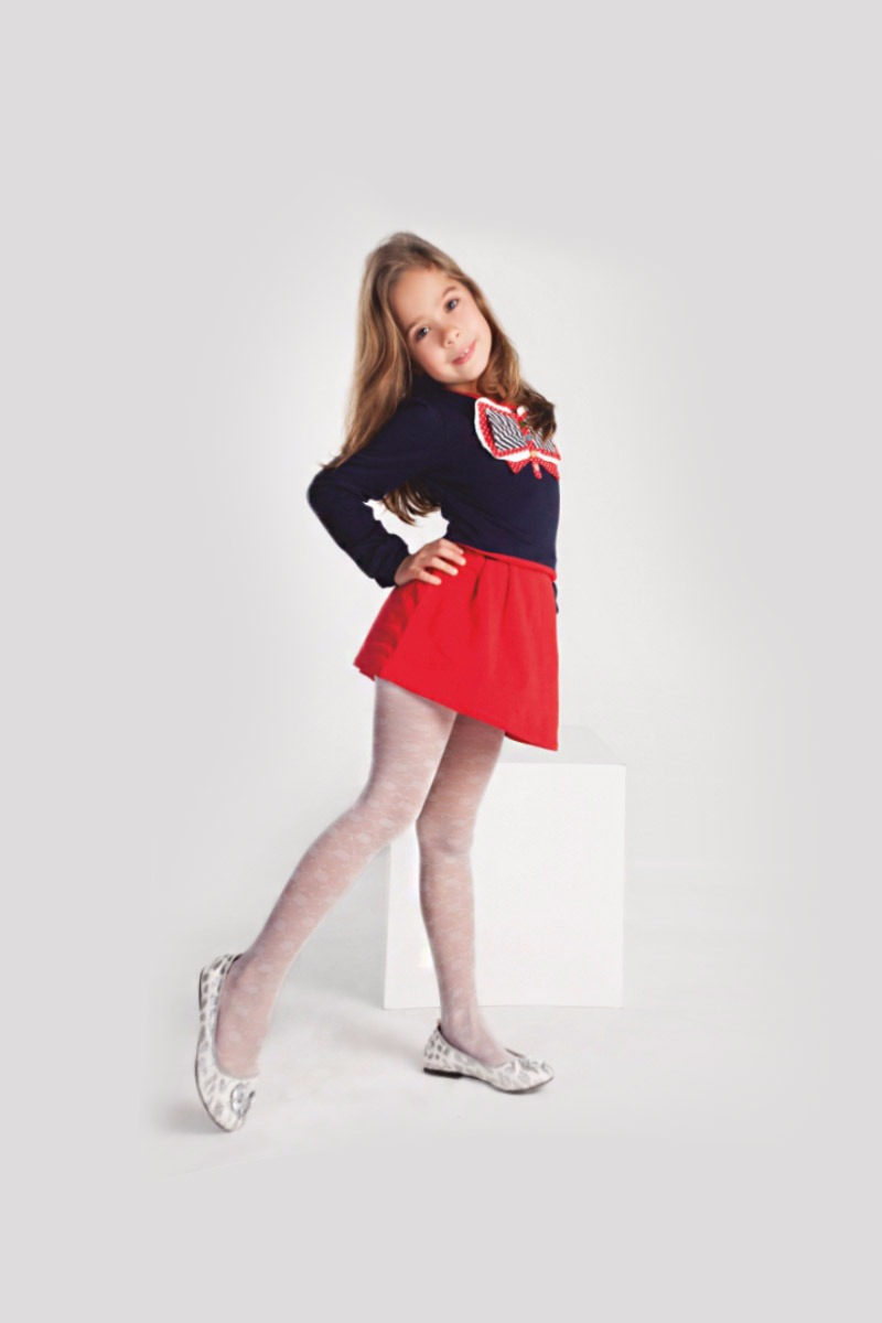 DAYMOD PARTLY TRANSPARENT PANTYHOSE - Pearl