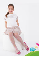 DAYMOD PARTLY TRANSPARENT PANTYHOSE - White