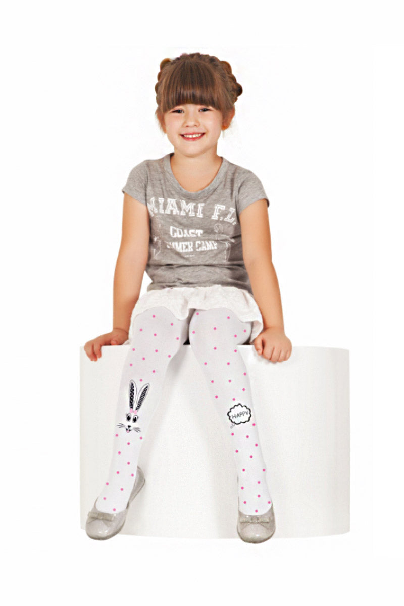 DAYMOD BUNNY PRINT PANTYHOSE - White