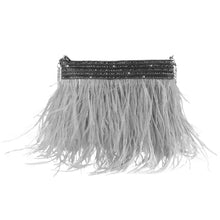 Load image into Gallery viewer, Women&#39;s Custom Design Feathered Grey Bag
