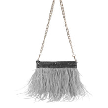 Load image into Gallery viewer, Women&#39;s Custom Design Feathered Grey Bag
