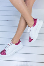 Load image into Gallery viewer, Women&#39;s Snake Pattern White - Pink Sport Shoes
