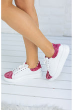 Load image into Gallery viewer, Women&#39;s Snake Pattern White - Pink Sport Shoes
