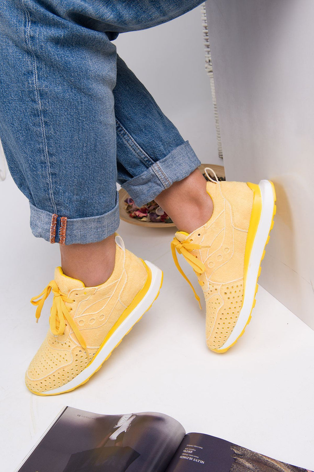 Women's Yellow Swede Sport Shoes