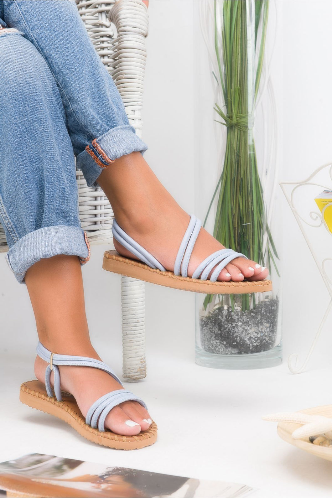 Women's Baby Blue Summer Sandals