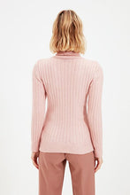 Load image into Gallery viewer, Women&#39;s Turtleneck Powder Rose Tricot Sweater
