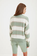 Load image into Gallery viewer, Women&#39;s Color Block Mint Green Tricot Sweater
