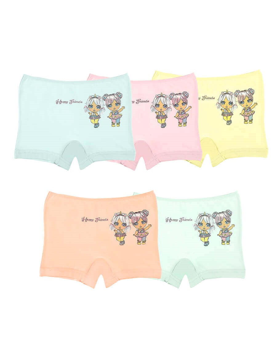 Girl's Baby Print Shorts- 5 Pieces